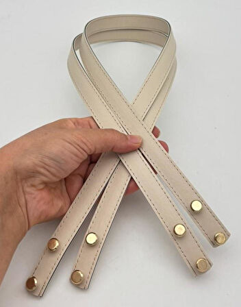 Angel Çanta Aksesuar 70x1.8 cm Suni Deri Bej Renk Vidalı Çanta Sapı