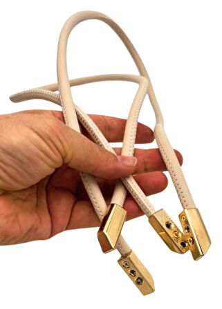 Angel Çanta Aksesuar 60 cm Krem Renk Trend Model Çift Çanta Sapı