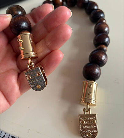 Angel Çanta Aksesuar 42 cm Kulpluklu Ahşap Boncuklu Çanta Sapı