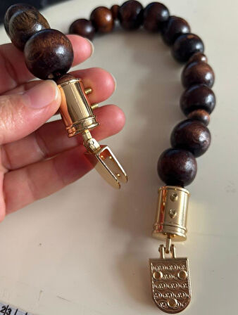 Angel Çanta Aksesuar 42 cm Kulpluklu Ahşap Boncuklu Çanta Sapı