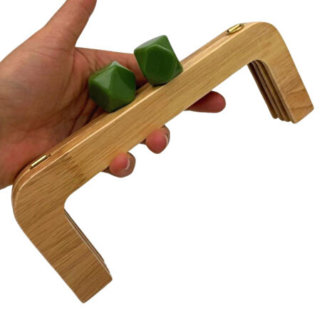 Angel Çanta Aksesuar 20 Cm Yeşil  Başlıklı Ahşap Burs