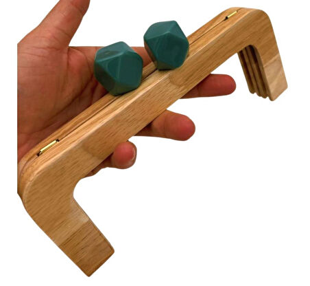 Angel Çanta Aksesuar 20 Cm Koyu Yeşil Başlıklı Ahşap Burs