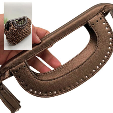 Angel Çanta Aksesuar 25 cm Suni Derili Bakır Renk Gizli Çanta Bursu Yeni Model 