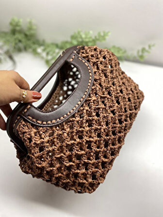 Angel Çanta Aksesuar 25 cm Suni Derili Bakır Renk Gizli Çanta Bursu Yeni Model 