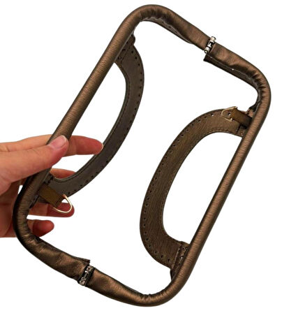 Angel Çanta Aksesuar 25 cm Suni Derili Bakır Renk Gizli Çanta Bursu Yeni Model 