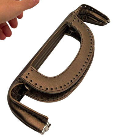 Angel Çanta Aksesuar 25 cm Suni Derili Bakır Renk Gizli Çanta Bursu Yeni Model 