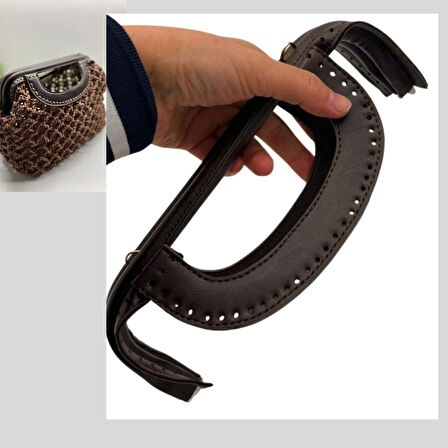 Angel Çanta Aksesuar 25 cm Suni Derili Koyu Kahve Renk Gizli Çanta Bursu Yeni Model 