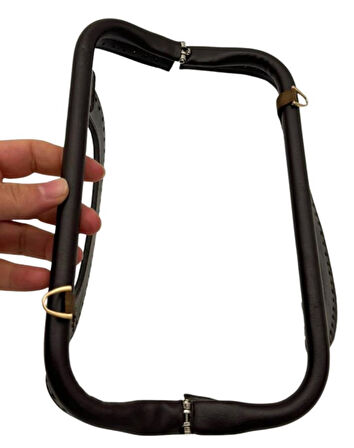 Angel Çanta Aksesuar 25 cm Suni Derili Koyu Kahve Renk Gizli Çanta Bursu Yeni Model 