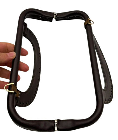 Angel Çanta Aksesuar 25 cm Suni Derili Koyu Kahve Renk Gizli Çanta Bursu Yeni Model 