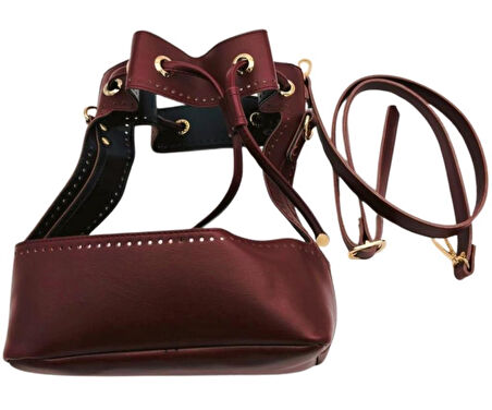 Angel Çanta Aksesuar Torba Model Çanta Yapım Aparatı Bordo Renk Light Gold Metalli