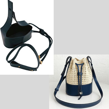 Angel Çanta Aksesuar Torba2 Model Çanta Yapım Aparatı Lacivert Renk Light Gold Metalli