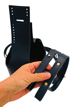 Angel Çanta Aksesuar Torba2 Model Çanta Yapım Aparatı Lacivert Renk Light Gold Metalli