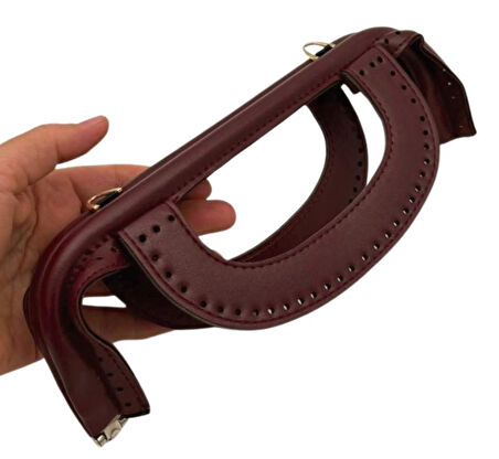 Angel Çanta Aksesuar 25 cm Suni Derili Bordo Renk Gizli Çanta Bursu Yeni Model 