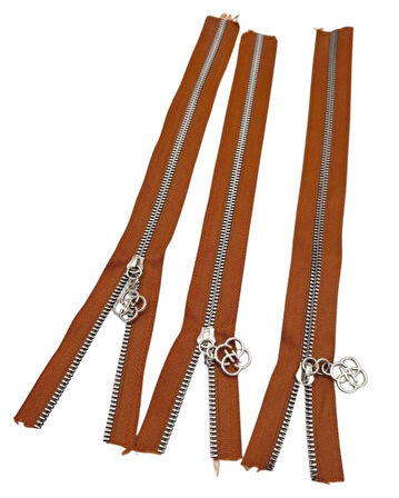 Angel Çanta Aksesuar Başlıklı Fermuar Set 30 Cm Gümüş Metal Taba 3 Adet