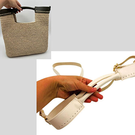 Angel Çanta Aksesuar Tutma Saplı Model Çanta Yapım Aparatı Açık Krem Renk Light Gold Metalli