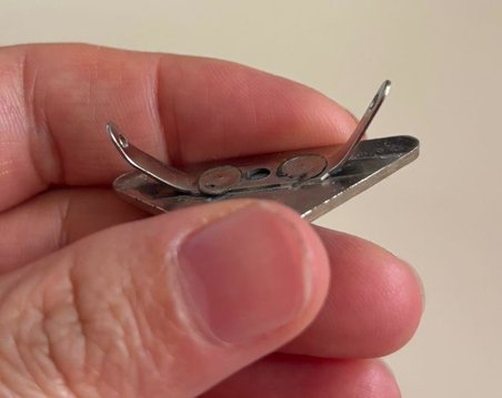 Angel Çanta Aksesuar 3.5x2 Cm Prada Metal Plaka Etiket Süs Füme Metalli