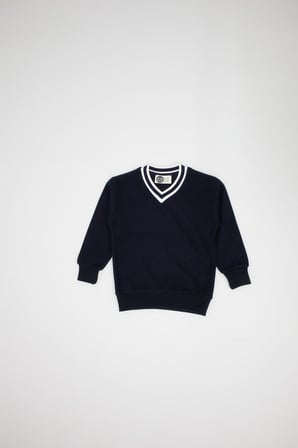 Erkek V Yaka Sweat - Selanik Kumaş Triko Yaka Detaylı Okul ve Günlük Giyim için Sweat_RG3365