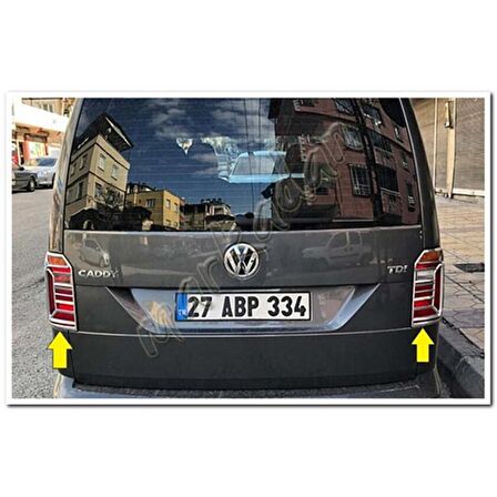 DB Chrome VW Caddy Stop Çerçevesi 2015-2020 2 Parça Abs Krom