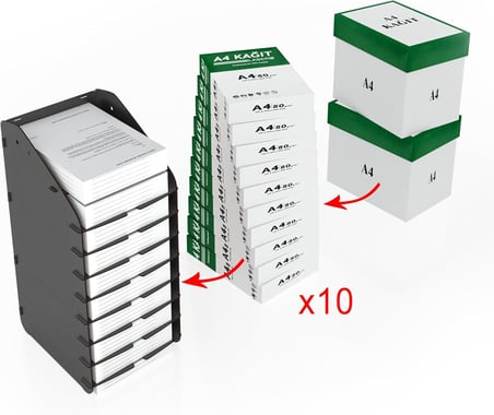 Mingitav Tower Ofis Masaüstü Organizer 10 Kat Letter A4 Evrak Rafı (Siyah)
