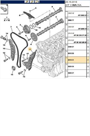 Eksantrik Zincir Paleti 207 208 308 3008 508 5008 Partner Tepee Rcz C3 C4 C5 Berlingo (081831)