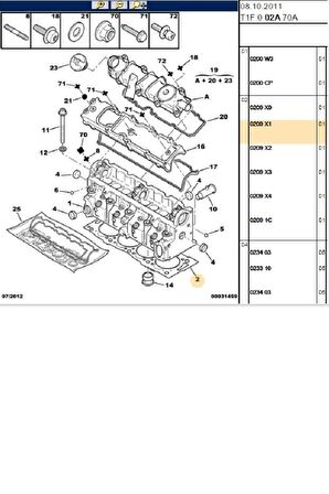 Silindir Kapak Contası DW8 2 Tırnak Partner Expert Jumpy (2661523002-0209X1)