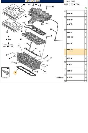 Silindir Kapak Contası 308 407 508 807 Expert Rcz C4 C5 DW4 TIRNAK (0209GQ)