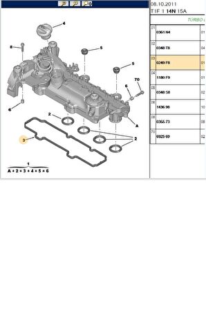 Üst Kapak Contası 107 206 307 Bipper Citroen Nemo Ford Fiesta DW4 (0249F8)