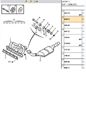 Egzoz Manifold Contası 306 406 (713444300-0349F4)