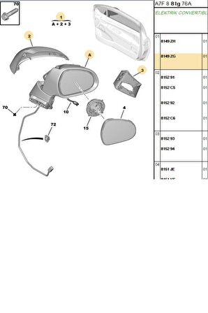 Sol Elektrikli Ayna 207 (E3097-8149ZG-1043261)