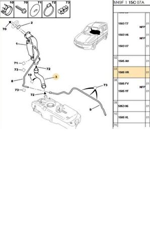 Yakıt Depo Hortumu Partner (MGA963689-10031105-1505VR)