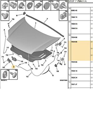 Kaput Kilidi Partner Berlingo DW8 (793485)