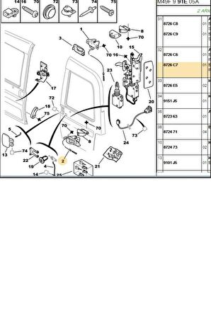 Arka Kapı Kilit Karşılığı Partner (8726C7)