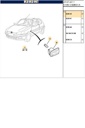 Çamurluk Sinyali Sarı Saxo Partner berlingo (5501402N-632545)