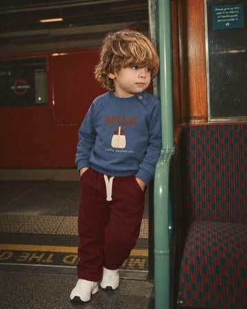 Milk Figürlü Düğmeli Omuz Bebek Sweatshirt | 6 Ay–4 Yaş | RG405