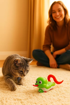 Busstier Kurmalı Yılan Kedi Oyuncağı Hareketli Interaktif Av Oyuncağı Kıvrılarak İlerleyen Kedi Eğlence Oyuncağı Tüylü Kuyruklu Mekanik Yılan