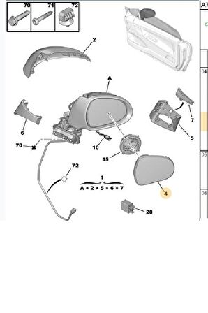 Ayna Camı Sağ C4 (70910004-8151HL)