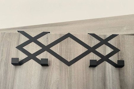 Metal Siyah Desenli Amerikan Kapı Arkası Askılık Organizer Askılık ve Desenli Banyo Kapı Arkası Askılık MT77S