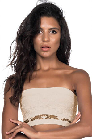 Emay 4050 Double Örgü Straplez Korse Ten