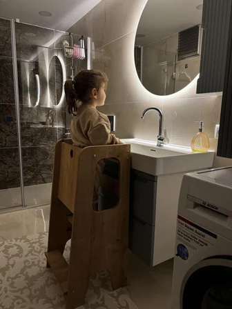 Çift Taraflı Güvenlik Panelli Öğrenme Kulesi Bebek Öğrenme Kulesi Bebek Merdiveni