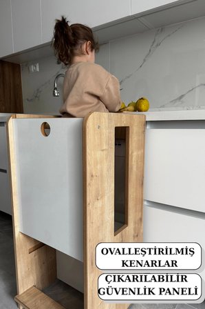 Fonksiyonlu Öğrenme Kulesi Montessori Öğrenme Kulesi Aktivite Masası Öğrenme Kulesi