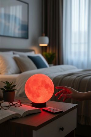 Ay Lambası Kumandalı RGB Renk Değiştiren Gece Lambası 17.4 cm E27 Ampul Dahil