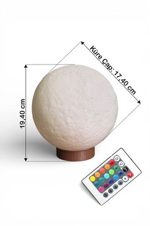 Ay Lambası Kumandalı RGB Renk Değiştiren Gece Lambası 17.4 cm E27 Ampul Dahil