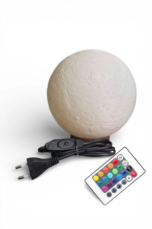 Ay Lambası Kumandalı RGB Renk Değiştiren Gece Lambası 17.4 cm E27 Ampul Dahil