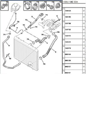 Yedek Su Depo Hortumu 307 308 5008 Partner Tepee C2 C3 Picasso Xsara (1317R8-17675)