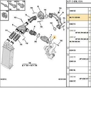 Turbo Hortum Conta EURO5 DW6 (9671152980)