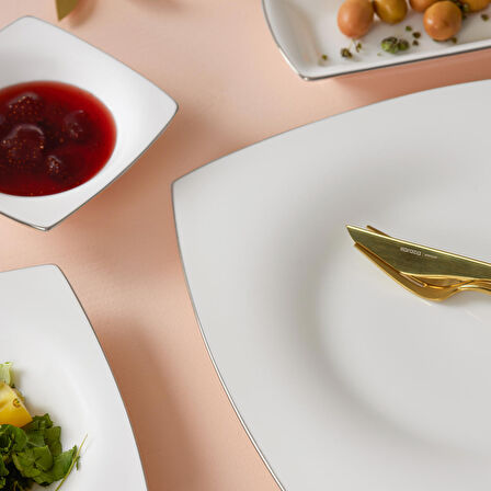 Karaca Fine Pearl Ragusa 26 Parça 6 Kişilik Inci Kahvaltı Takımı Platin