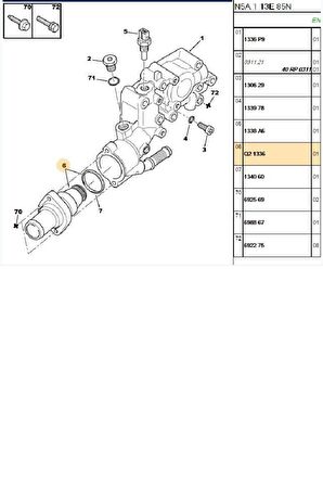 Termostat 106 206 306 Saxo Bipper Partner C2 C3 (1336Q2-T6703)