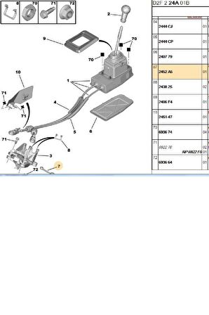 Vites Çubuğu 307 308 407 C4 C5 (2452A5-BRS2452G1)