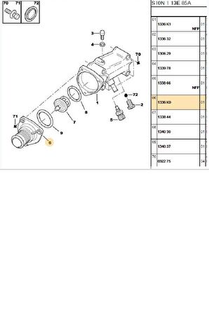 Termostat Kapağı TU5J4 106 Saxo (1336K0)