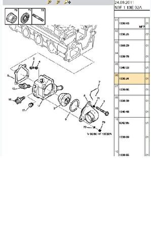 Termostat Kapağı 306 406 (2561548003-1336J4)